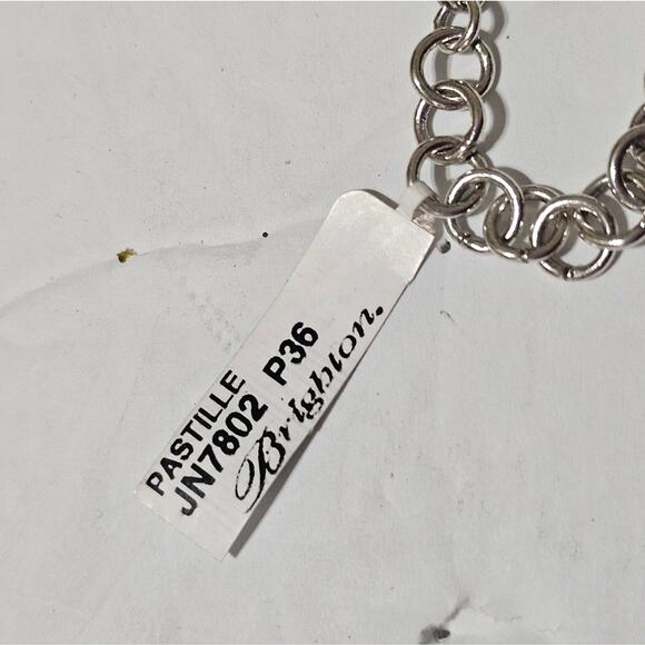 Brighton Pastille Jeweled Collar Bibb Gold Pearl and Silver Necklace New - Picture 6 of 10